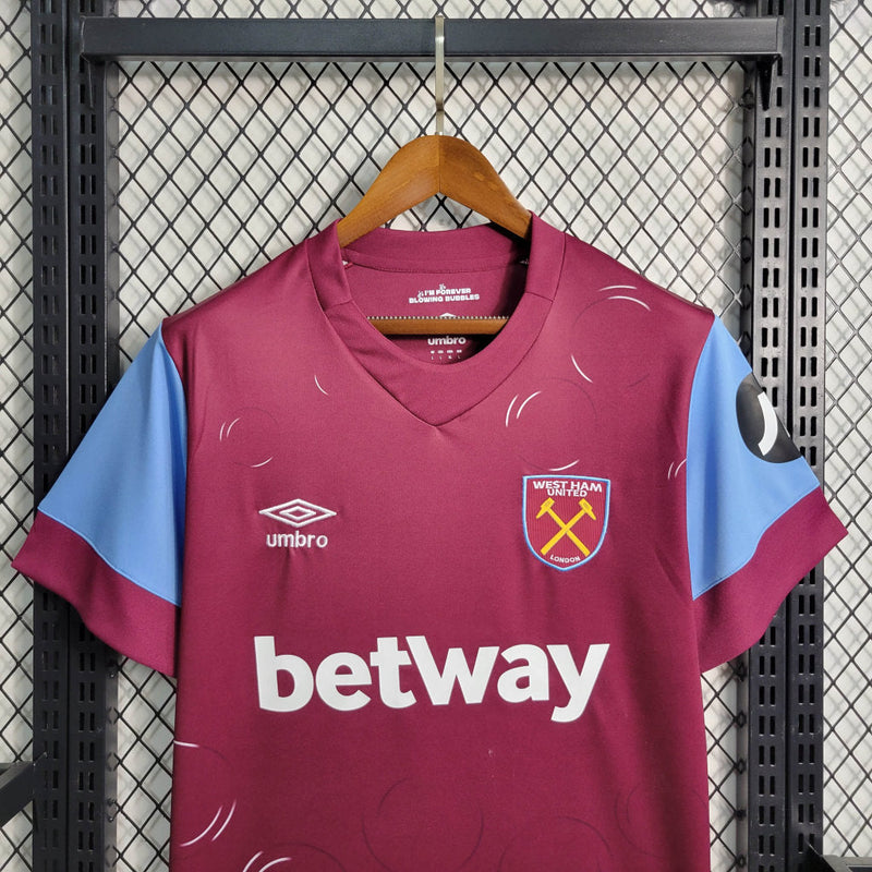 Camisa West Ham I 23/24 Umbro - Vinho