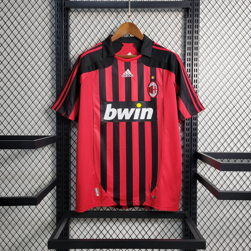 Camisa Milan Retrô 2007/2008 Vermelha e Preta - Adidas