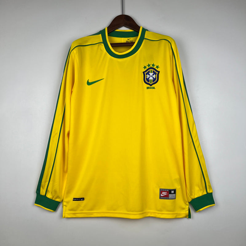 Camisa Seleção Brasil Retrô 1998 Amarela e Verde - Nike - PRONTA ENTREGA