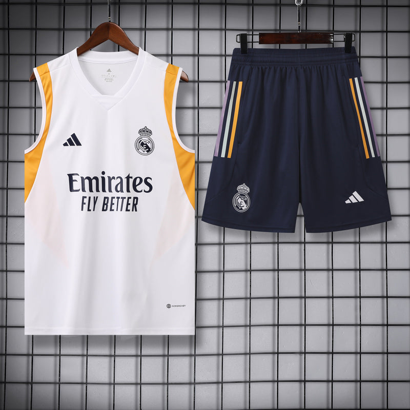 Kit Treino Real Madrid 23/24 Adidas - Branca - PRONTA ENTREGA